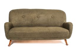 A Swedish, mid-20th century Berga Mobler 3 seater sofa with classic Danish design aesthetic.