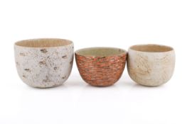 Eva Brandt (Bornholm, Denmark), three 20th century studio pottery stoneware bowls.