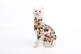 A 20th century Wemyss ware figure of a cat by Griselda Hill Pottery.
