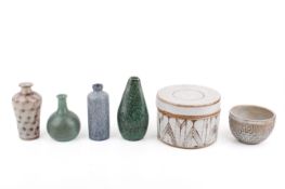 A collection of six 20th century L. Hjorth of Denmark stoneware items.