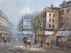 Caroline C Burnett (USA, 1877-1950), oil on canvas, Parisian scene.