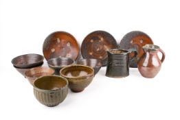 A collection of twelve mid-century Danish design studio pottery items.