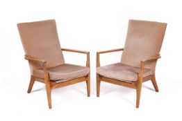 A pair of Parker Knoll, PK-973 retro, mid-century armchairs.