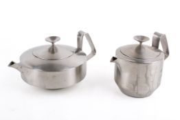 Robert Welch (British, 1929-2000) for Old Hall, Alveston, two mid-century stainless steel tea pots.