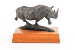Keith Calder (South African, born 1959), bronze limited edition model of a rhinoceros.