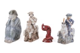 A collection of four 20th century L. Hjorth of Denmark stoneware figures.