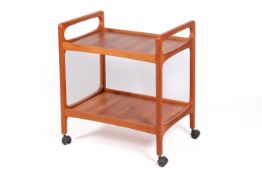 A Danish mid-20th century solid teak serving trolley by Jacob Brink for BR Gelsted.