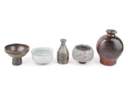 A collection of mid-century Danish earthenware glazed vases and bowls.