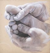Patrick Francois (French, born 1953), watercolour and pencil on paper, hands and feet.