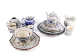 A quantity of assorted blue and white porcelain.
