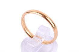 A 22ct gold wedding band. Size Q, weight 3.7g.