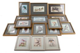 A collection of Cash's Collector woven pictures, mostly birds.