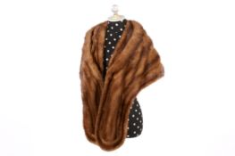 A vintage circa 1950s Mink fur stole shawl wrap.