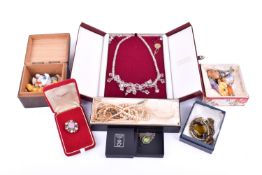 A small group of costume jewellery and collectables.