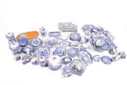 A large collection of Copeland Spode and Spode blue Italian ceramics.