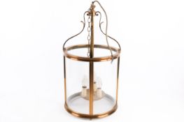A contemporary French Art Deco style hanging hall lantern.