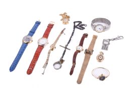 A collection of wristwatches and accessories.