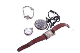 Four 19th century and later watches.