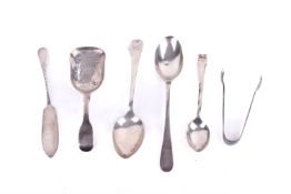 Six Victorian and later silver cutlery pieces. Various hallmarks, gross weight 81g.