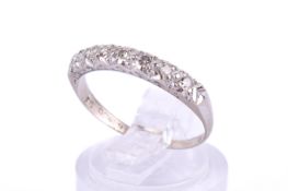 An 18ct white gold and diamond ring.