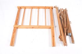 A group of three assorted wooden artist's easels and portfolio stand. Largest H90cm. (4).