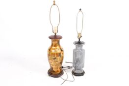 Two modern Oriental style table lamps.