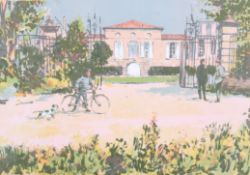 Charles Mozley (British, 1915-1991), original hand-printed lithograph, 'Chateau Leoville-Barton'.