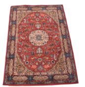 A Persian Sarouk Mahalat style rug.