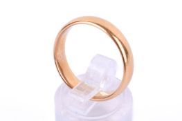 A 22ct gold wedding band. Size Q, weight 6.2g.