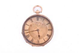A damaged part 18ct gold pocket watch.