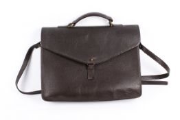A Mulberry brown leather laptop briefcase, cross body shoulder bag.