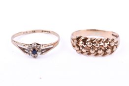 Two 9ct gold rings.