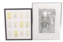 David Gentleman (1930) - St. David's Bishops Palace. Signed limited edition print, no.