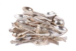 A collection of silver plated Dubarry forks and spoons.