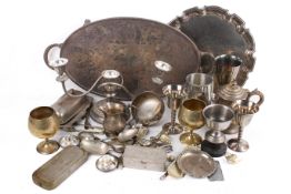 A collection of assorted silver plate