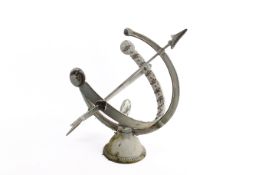 An ornamental garden armillary sundial.