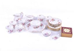 Royal Crown Derby 'Derby Posies' tea set, mostly for six. Having a sandwich plate and jugs, etc.