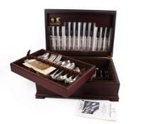 An Arthur Price Queens pattern canteen of silver plated cutlery, mostly for six.
