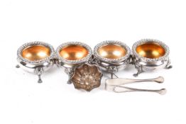 A small group of assorted silver plated items.