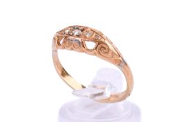 An 18ct gold and diamond ring.