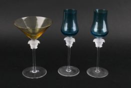 Three Versace, Rosenthal, Medusa Lumiere glasses.