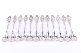 A set of twelve Royal head silver plated teaspoons.