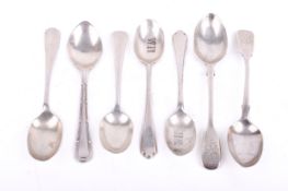 Seven Victorian and later silver teaspoons. Various hallmarks, gross weight 140.9g.
