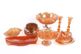 Sowerby Carnival glassware and other orange carnival glass fenton and imperial.