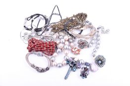 An assortment of contemporary costume jewellery.