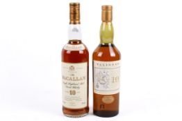 Two bottles of Single Malt Scotch whisky.