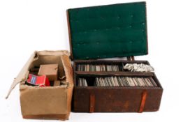 A collection of glass slides and glass negatives.