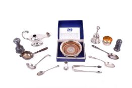 A small group of Georgian and later hallmarked silver and silver mounted items.