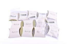 A quantity of Aeosi stainless steel earrings. Assorted forms and patterns, in original boxes.