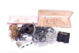 A small collection of costume jewellery.